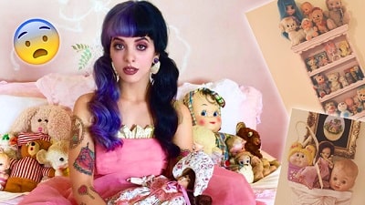 Melanie with her dolls.